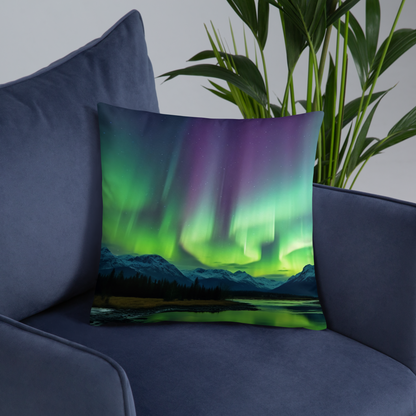 Cozy pillow inspired by Northern Lights.