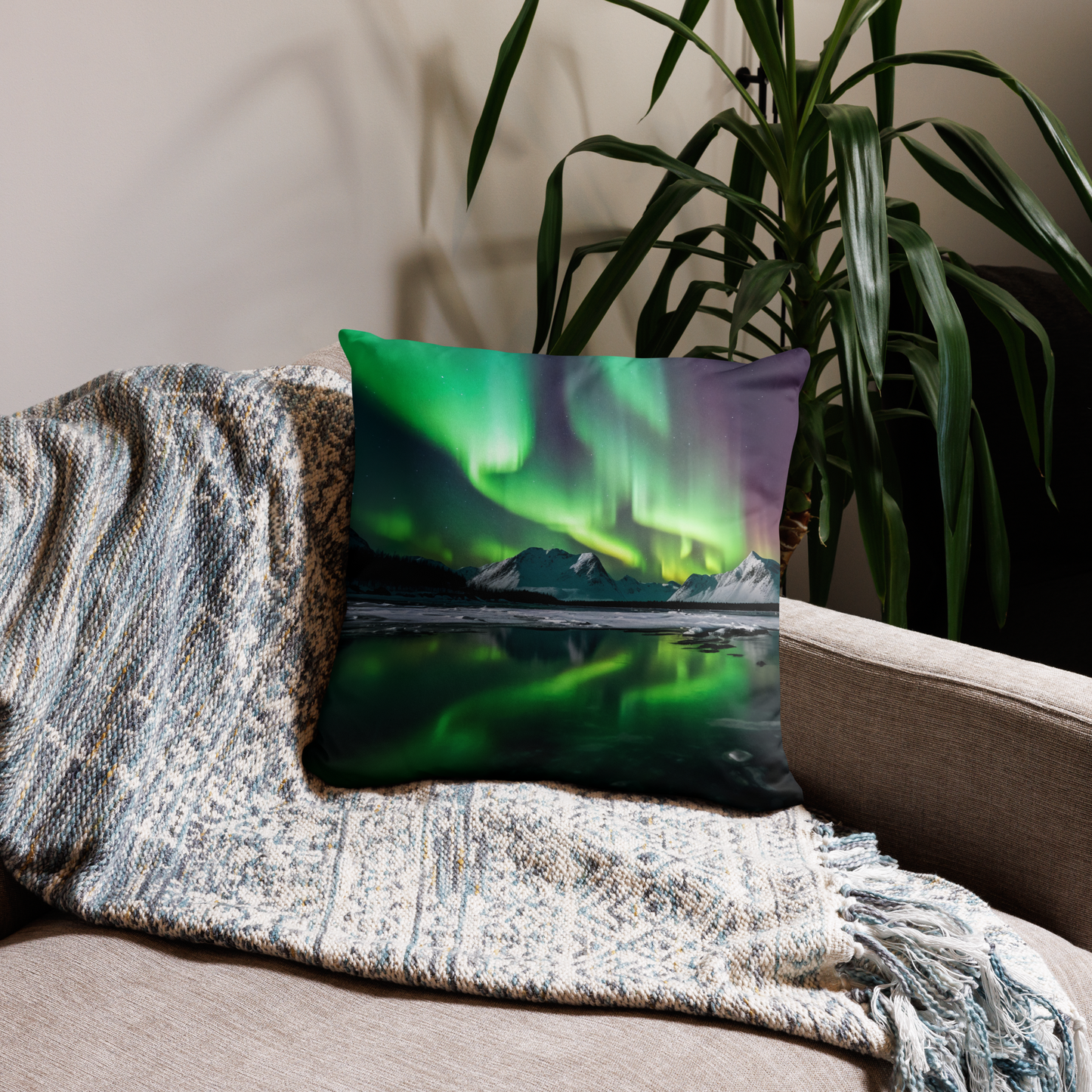 Pillow with Northern Lights.