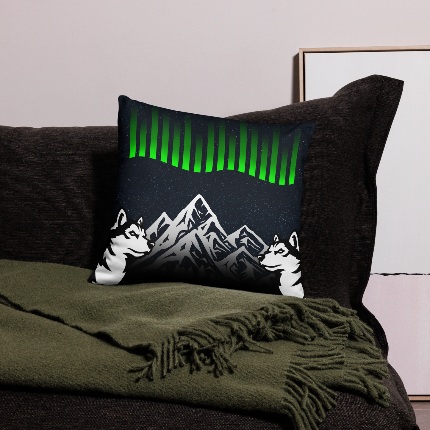 Aurora borealis pillow, inspired by the Northern Lights. Buy yours today!