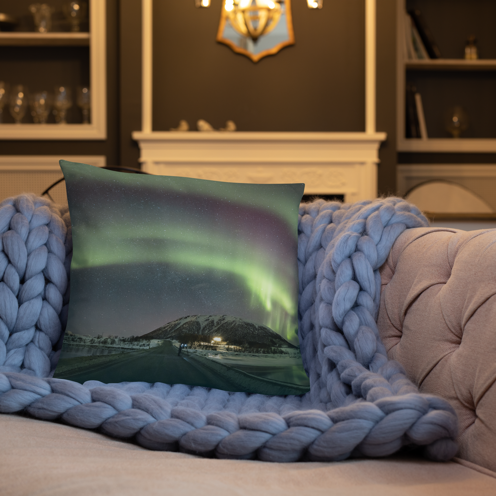 Bring joy to your home with our pillow that features the beauty of the Northern Lights.