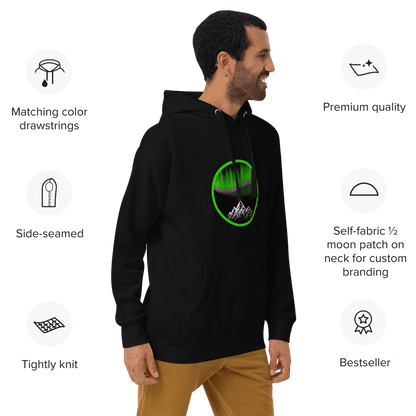 Premium quality hoodie inspired by the Northern Lights.