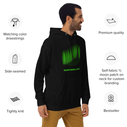 Premium hoodie featuring Northern Lights.