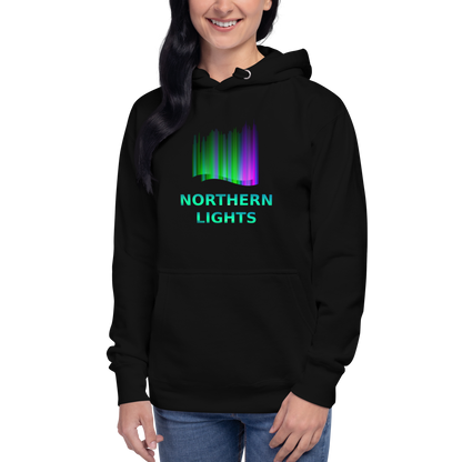 Unisex hoodie northern lights, for both men and women.